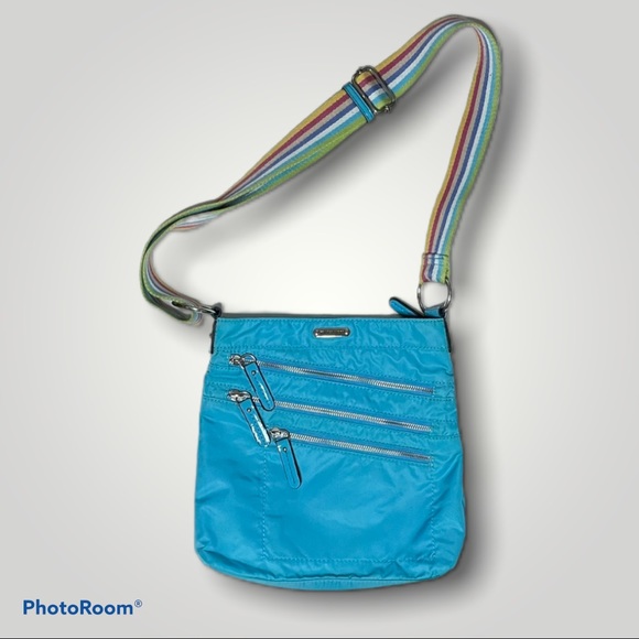 Franco Sarto Handbags - Franco Sarto Teal Over the Rainbow Crossbody Bag with Rainbow Strap - HTF